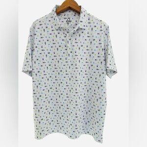 Deila’s Golf Men's White Patterned Polo Shirt Wine Bottles Lime golf T’s